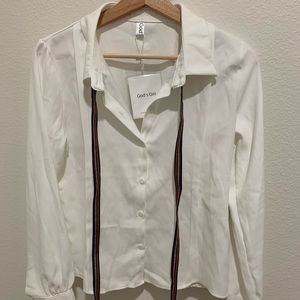 White shirt with a Tie in the front, from Korea!